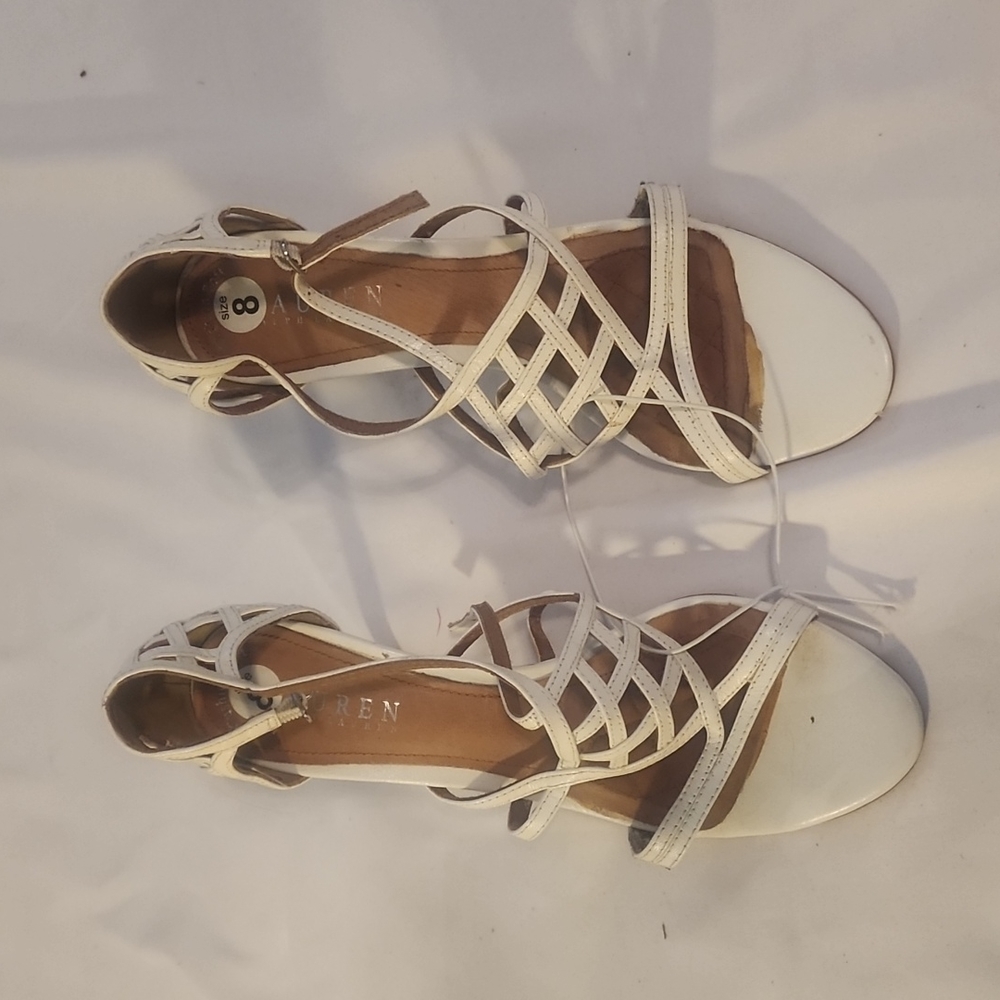 Ralph Lauren white heels